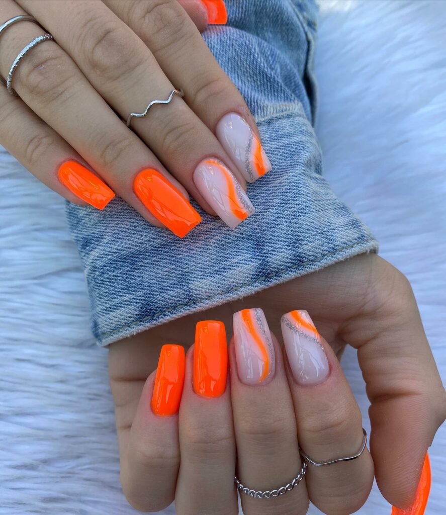 Orange Fall Nails