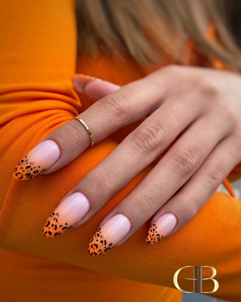 Orange Ombre Nails 