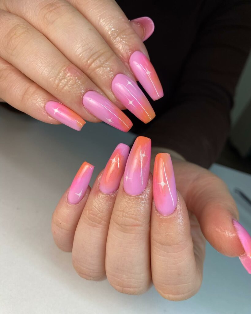 Orange Ombre Nails