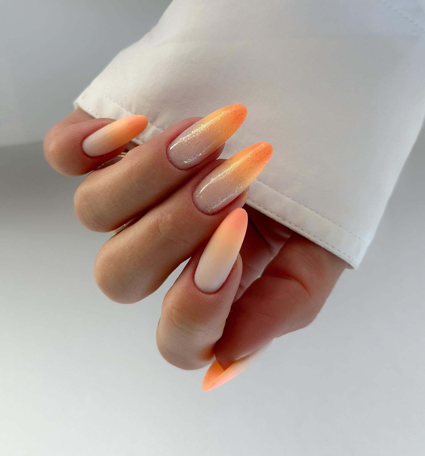 orange ombre nails