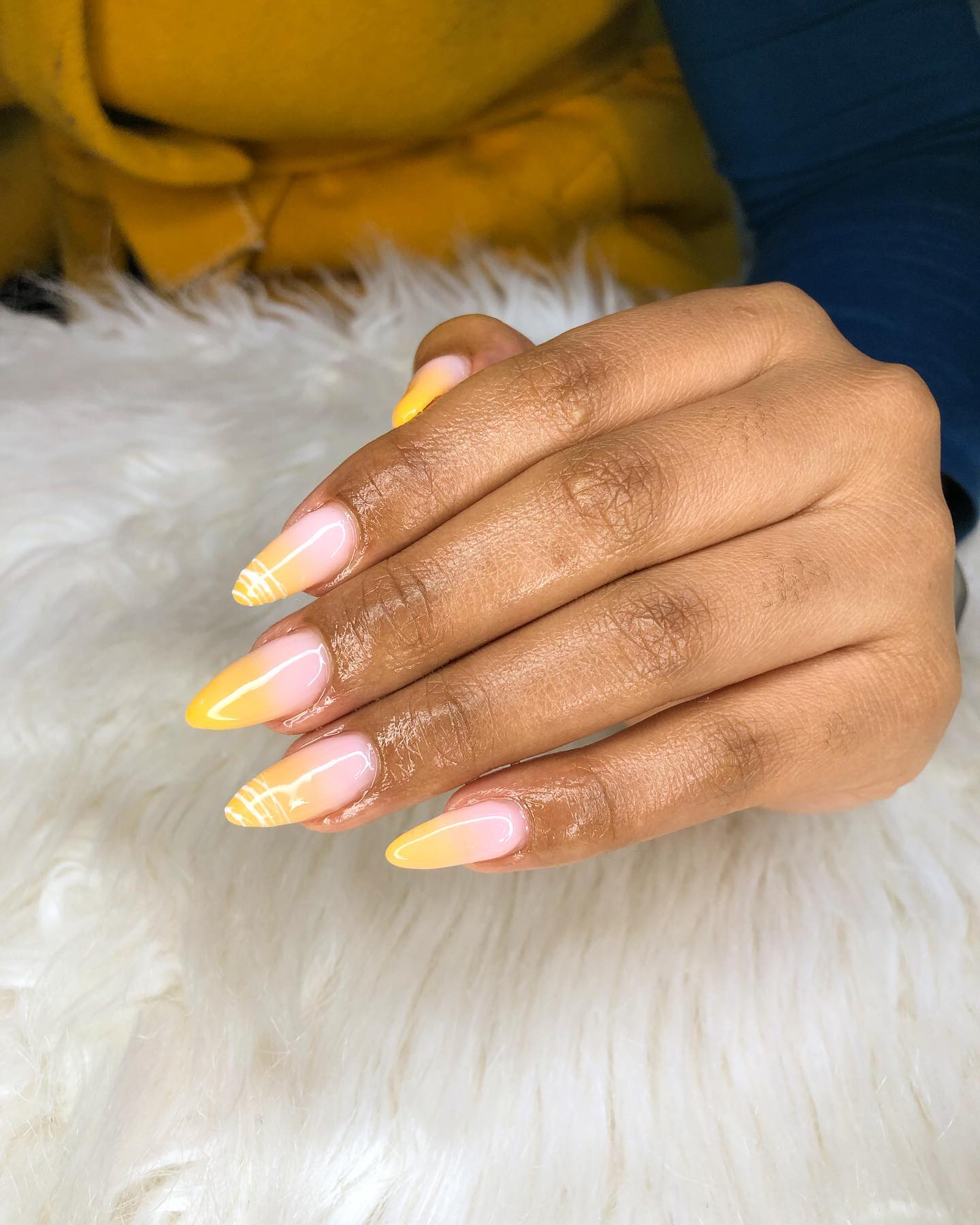 yellow ombre nails