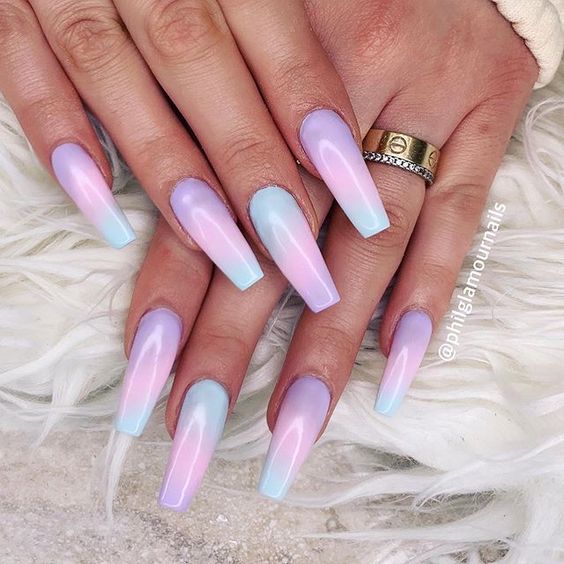 Pink and Purple Nails