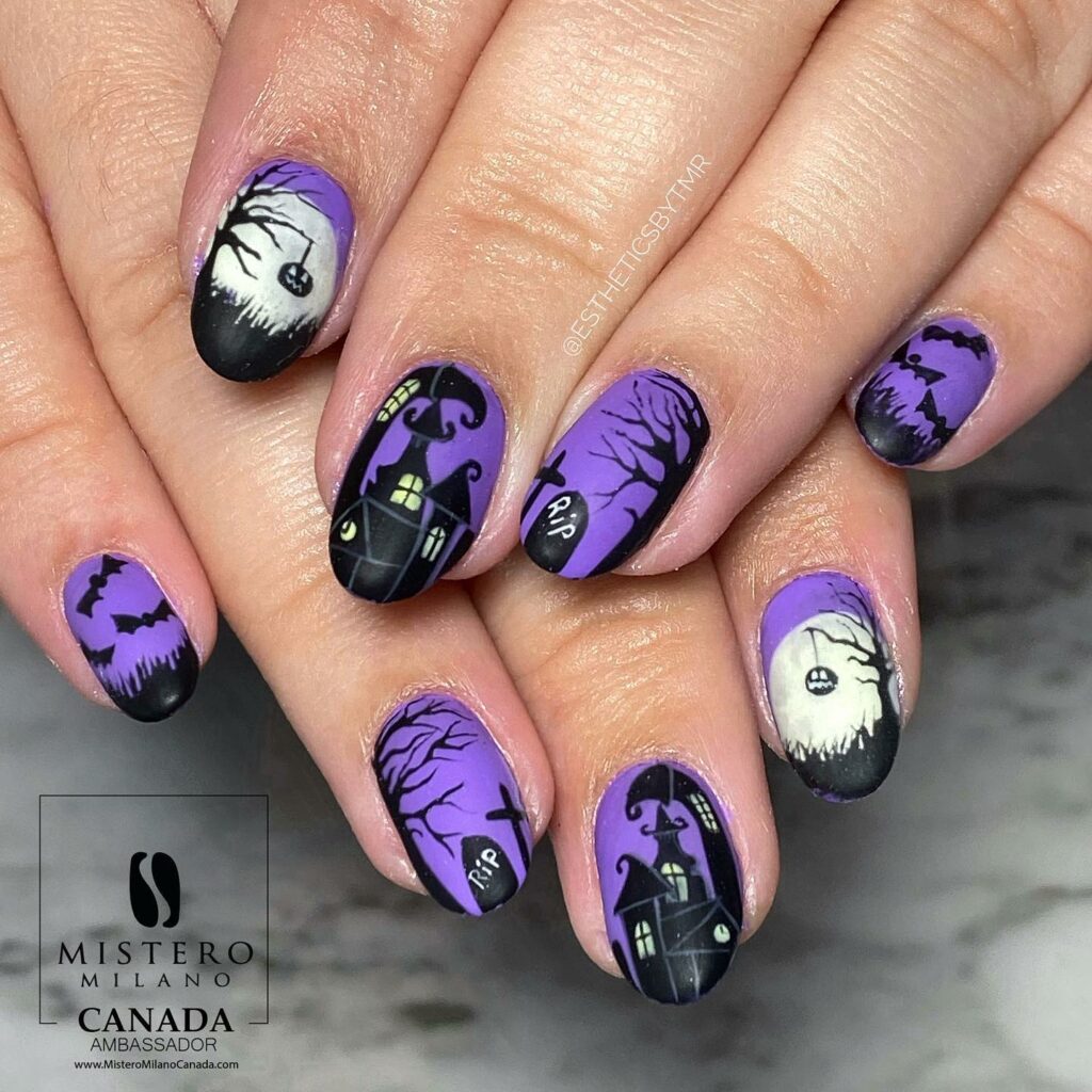 Purple Halloween Nails