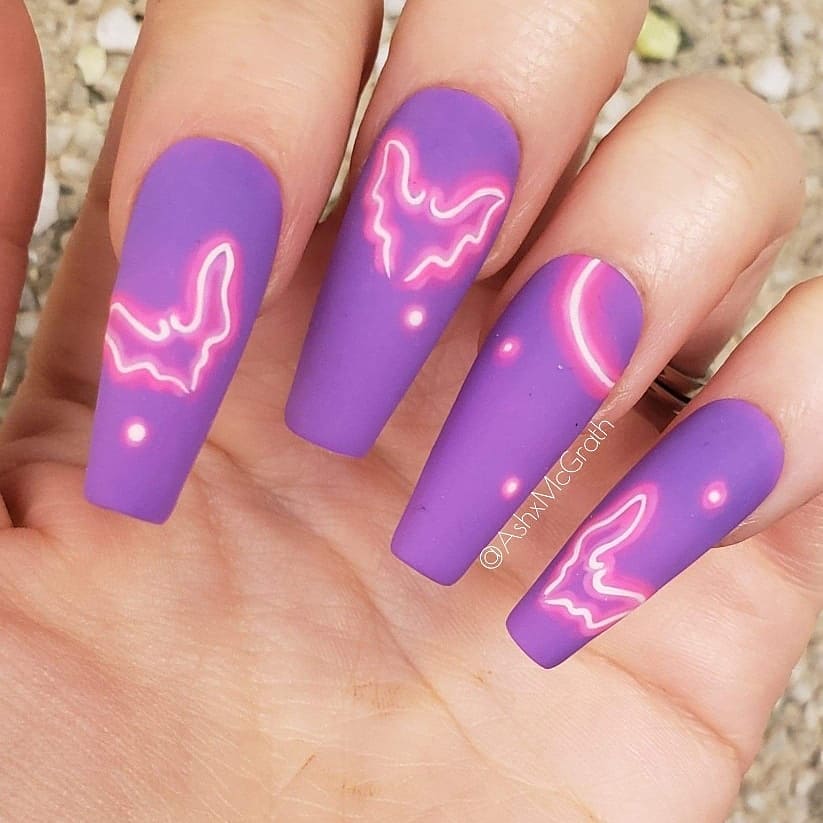 Purple Halloween Nails