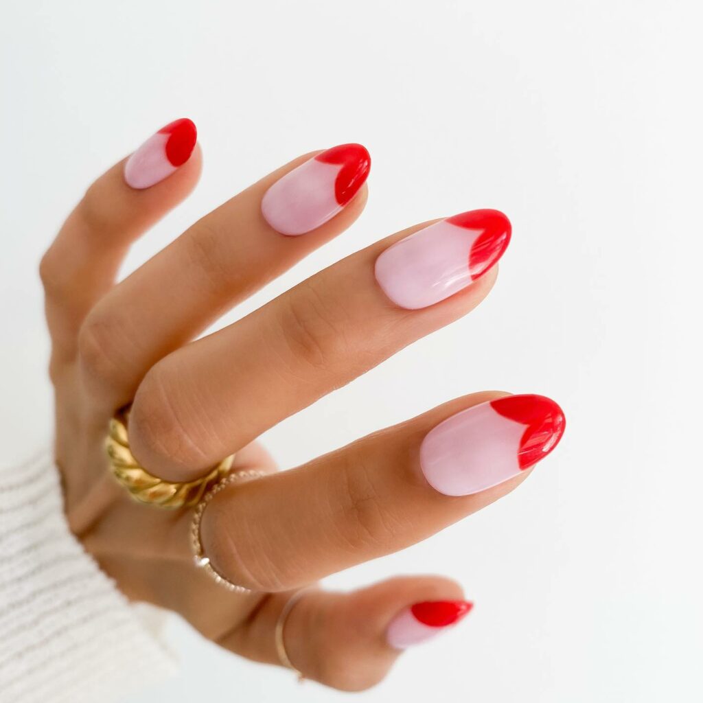 Heart French Tip Nails