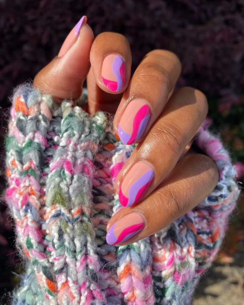 Pink and Purple Nails