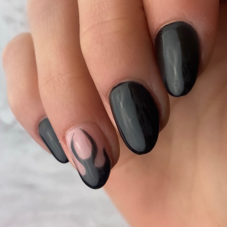 Short Black Nail Designsv