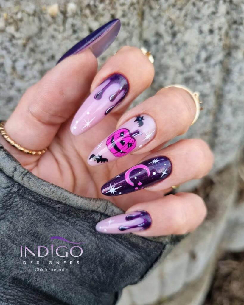 Purple Halloween Nails