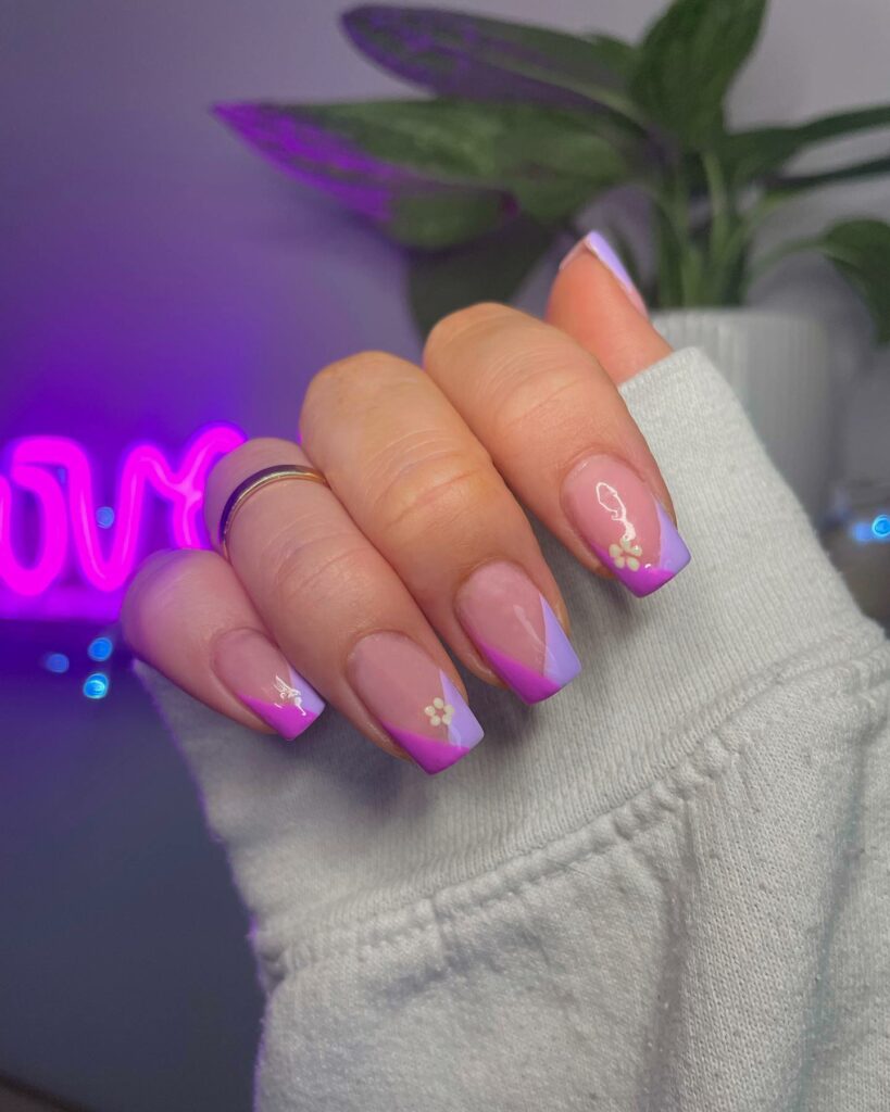 Pink and Purple Nails