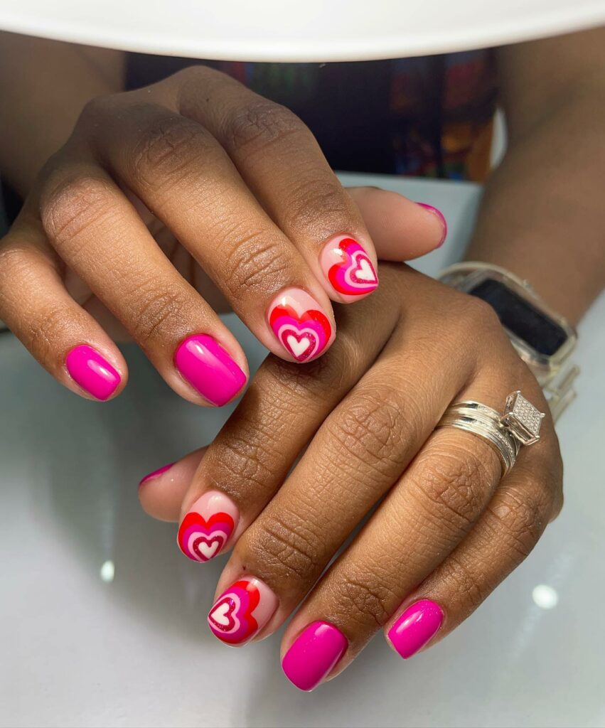 Heart French Tip Nails