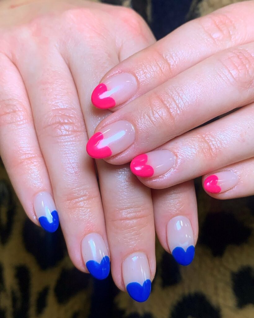 Heart French Tip Nails