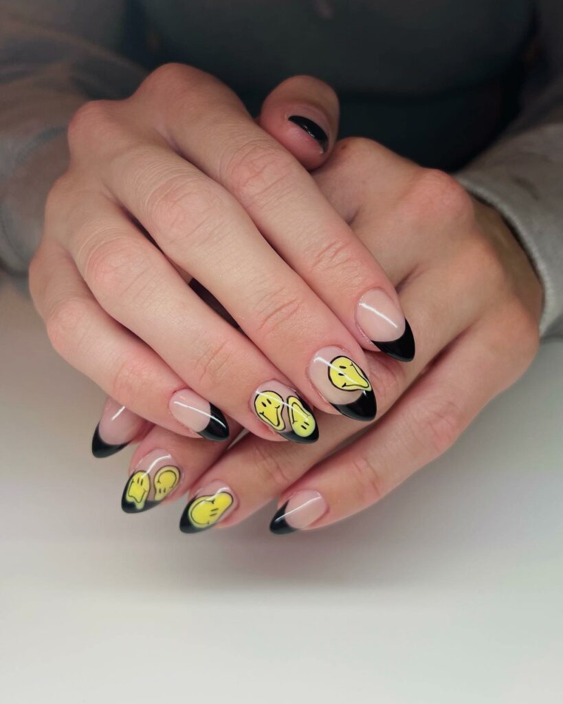 Black and Yellow Nails