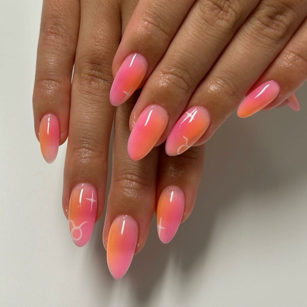 Two-Tone Ombre Almond Nails