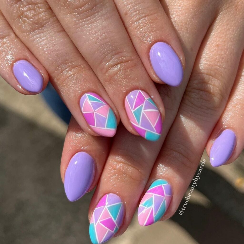 Pink and Purple Nails