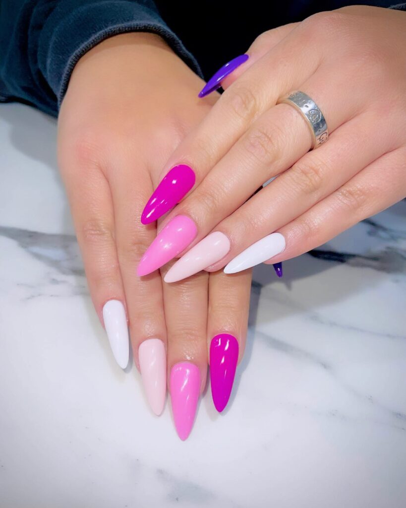 Pink and Purple Nails