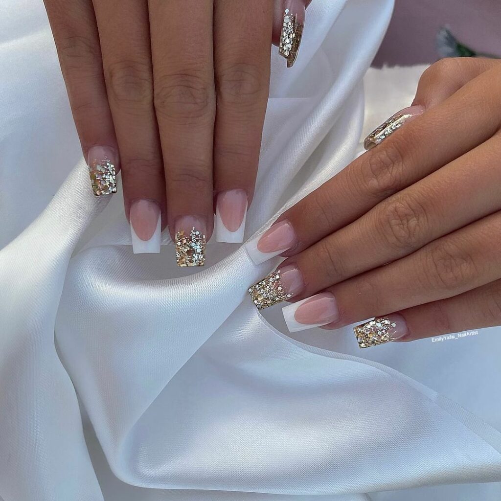 French Tip Coffin Nails