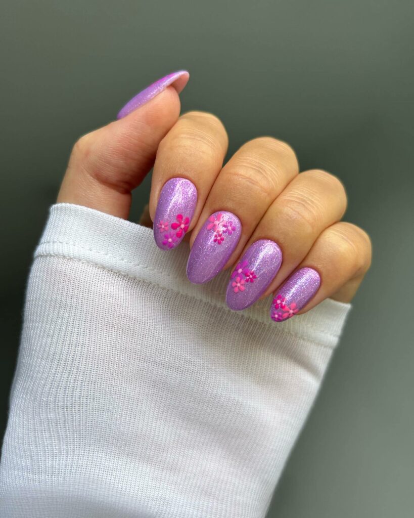 Pink and Purple Nails