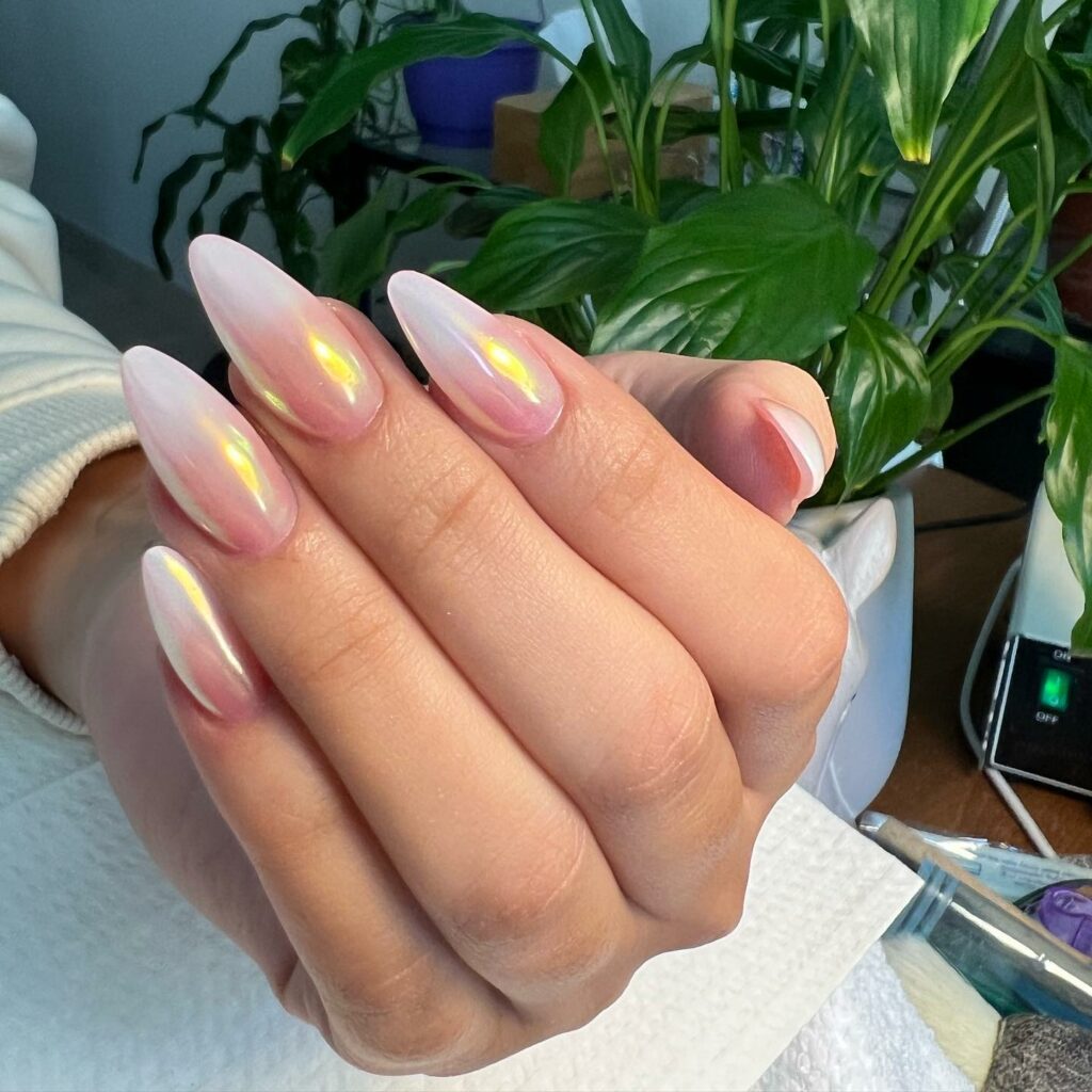Two-Tone Ombre Almond Nails