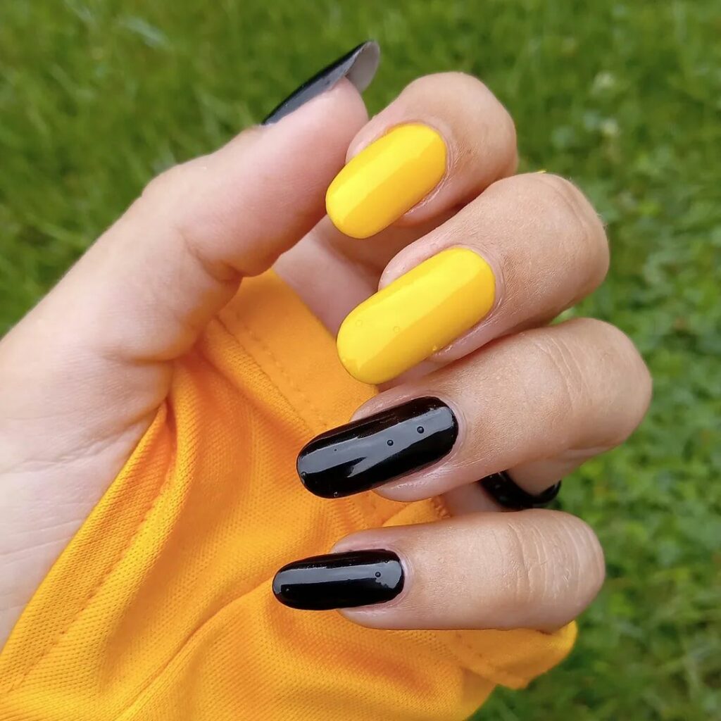 Black and Yellow Nails