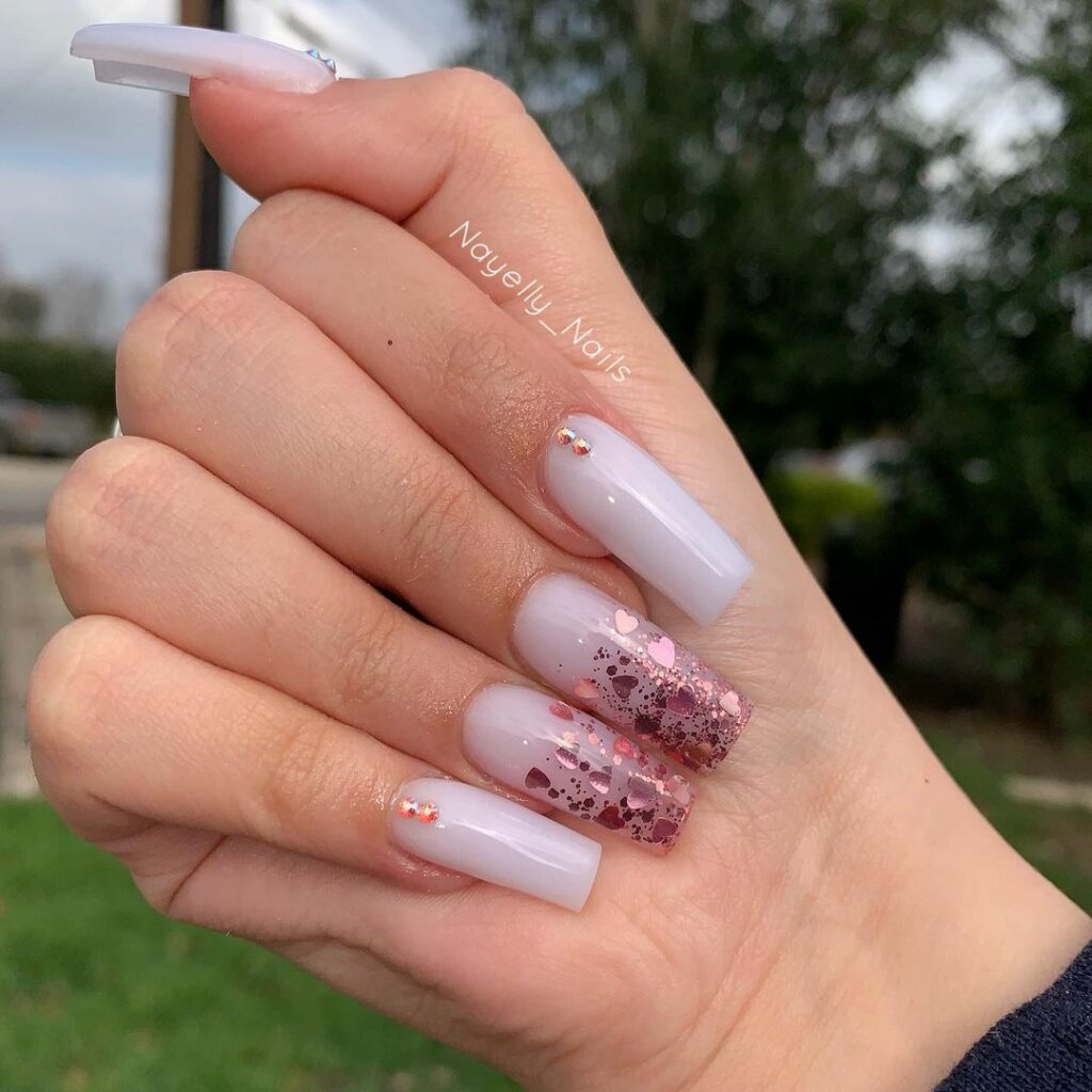 Rose Gold Ombre Glitter Nails