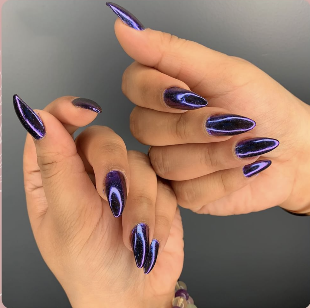 Black and Purple Ombre Nails