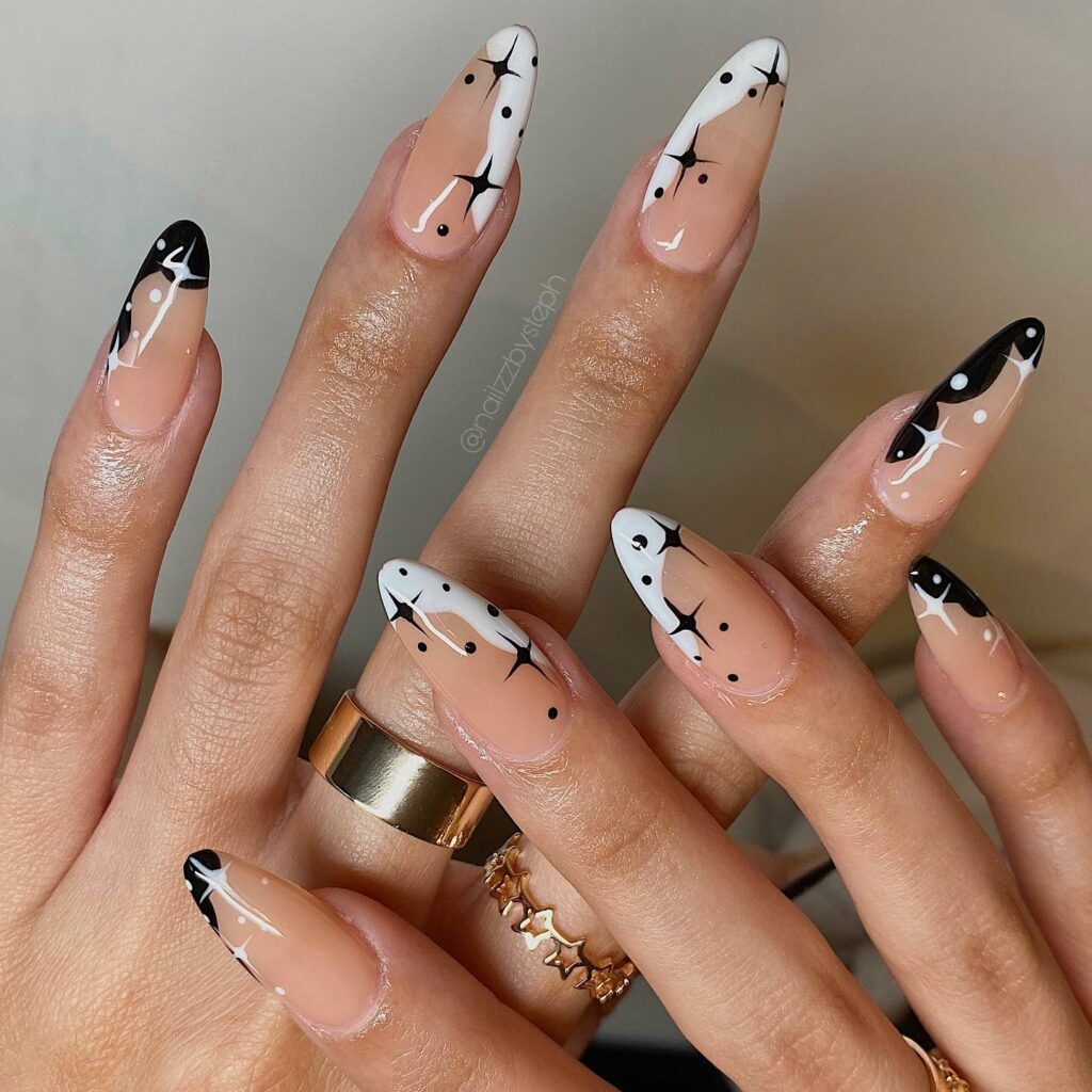 Black and White Winter Nails