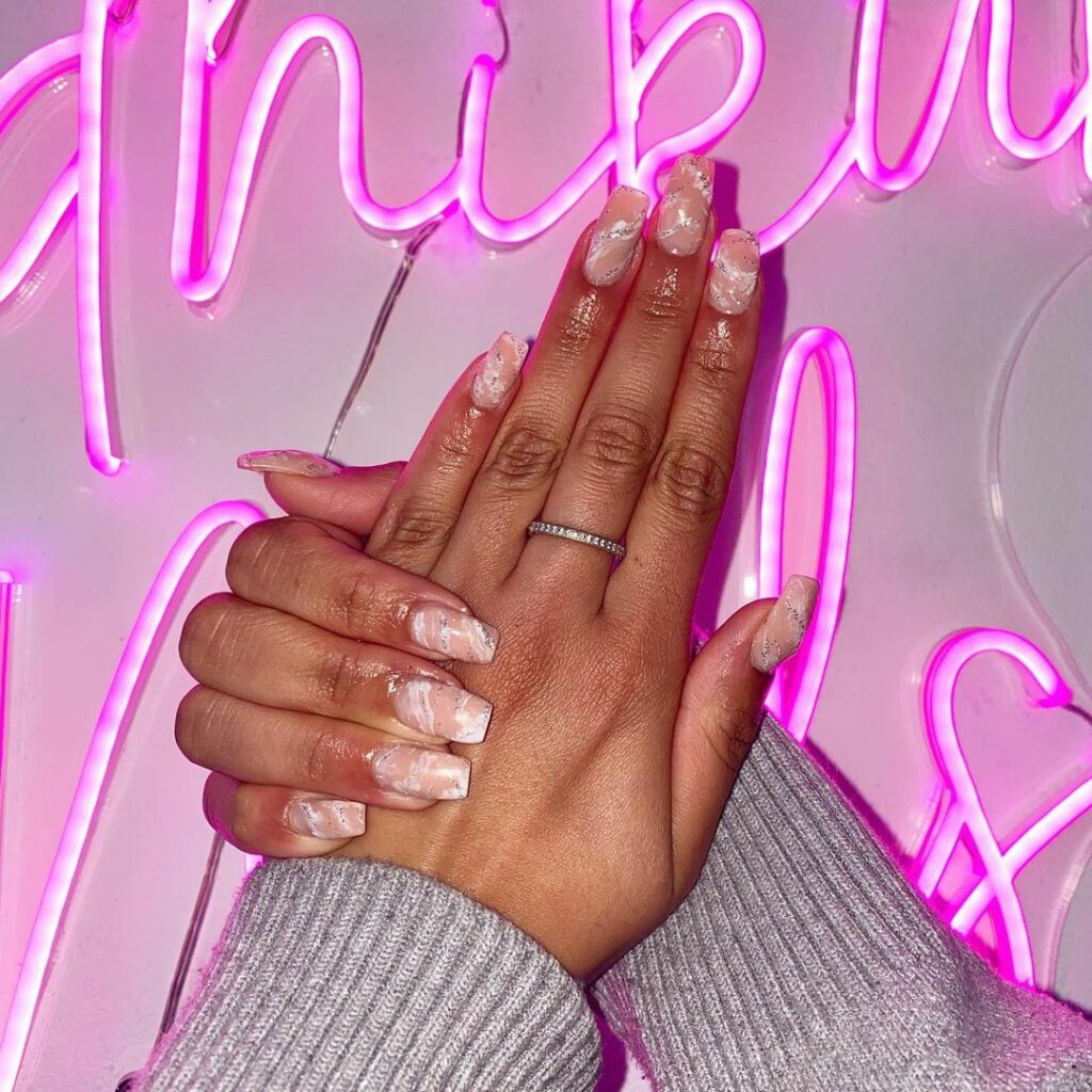 Nude Marble Nails