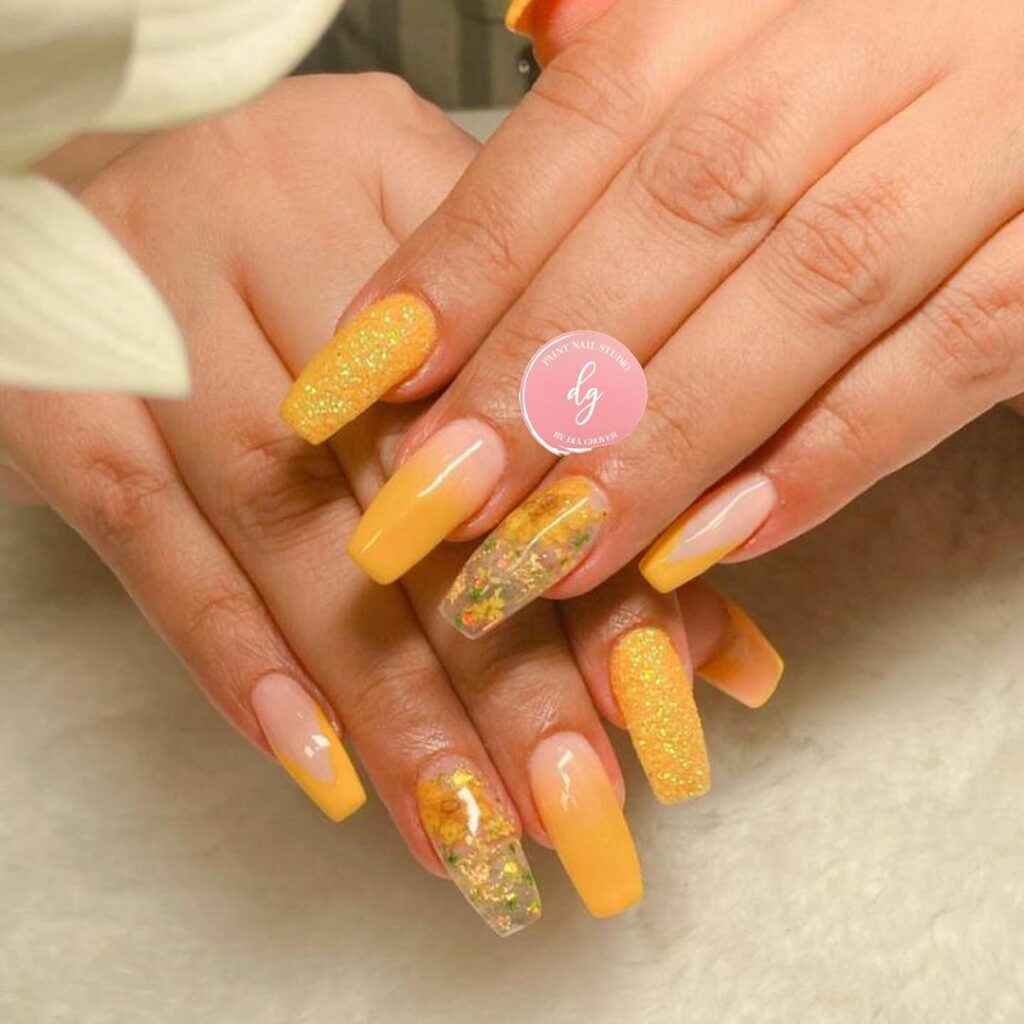 Yellow Autumn Nails