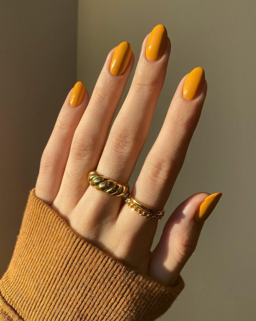 Yellow Autumn Nails