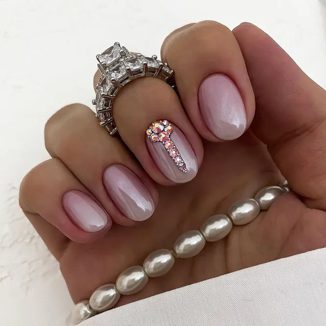 Rose Gold Ombre Glitter Nails