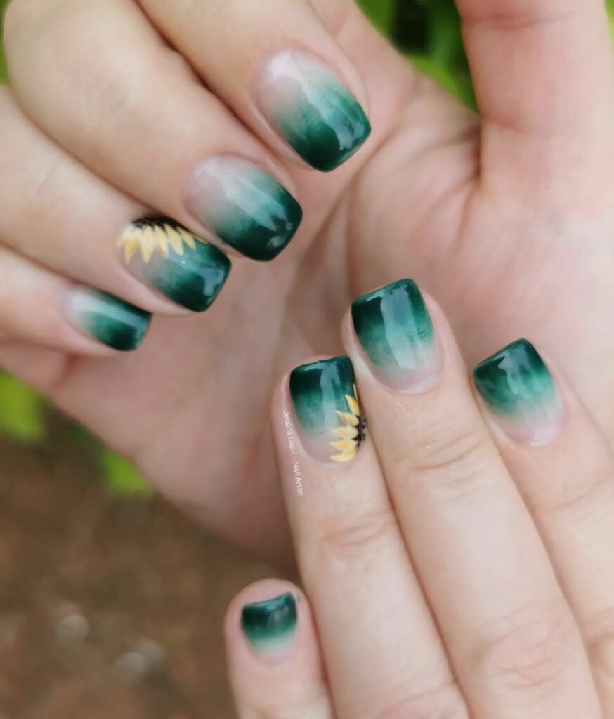 forest green nails