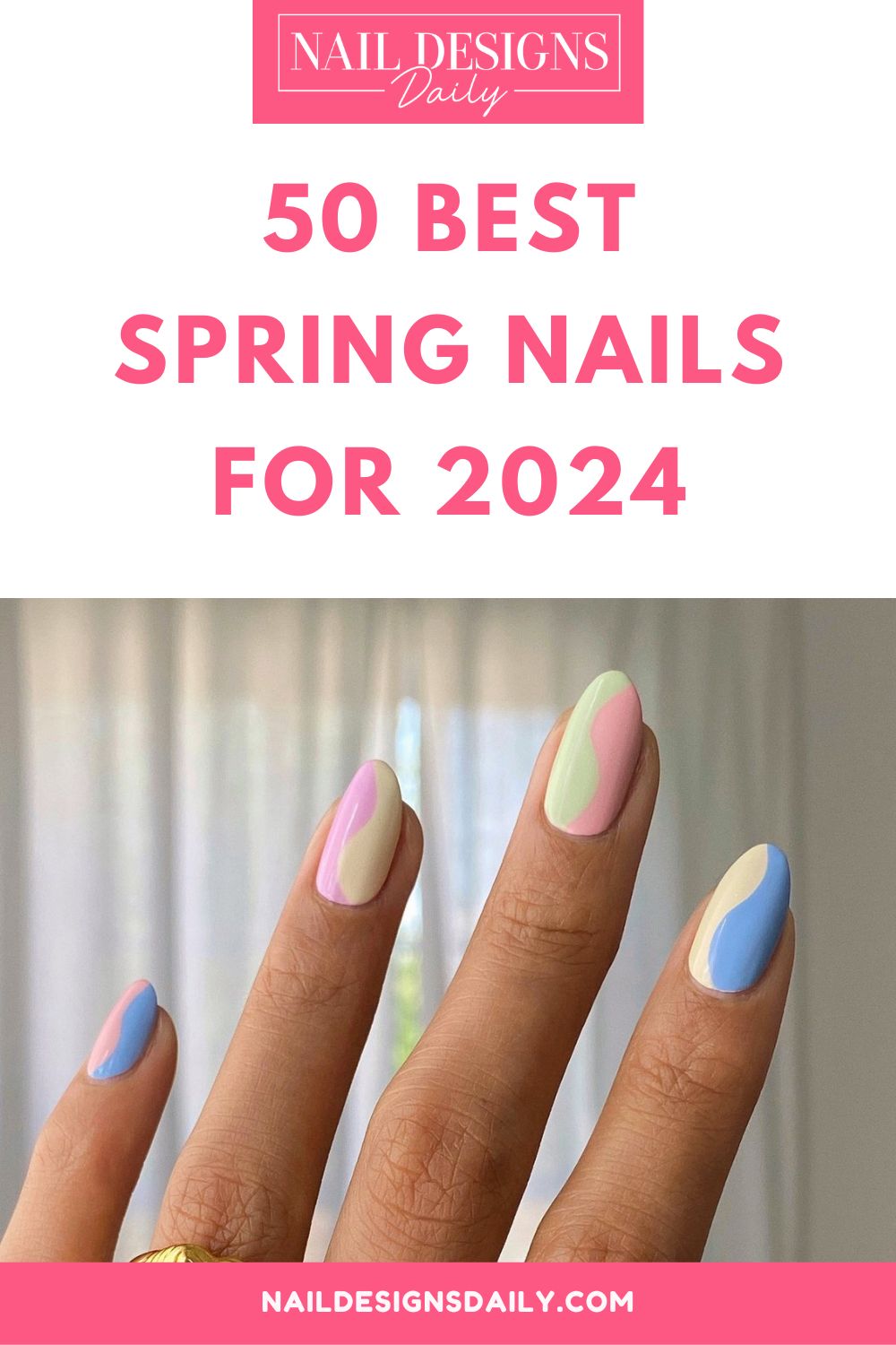 pinterest image about 50 Best Spring Nails for 2024