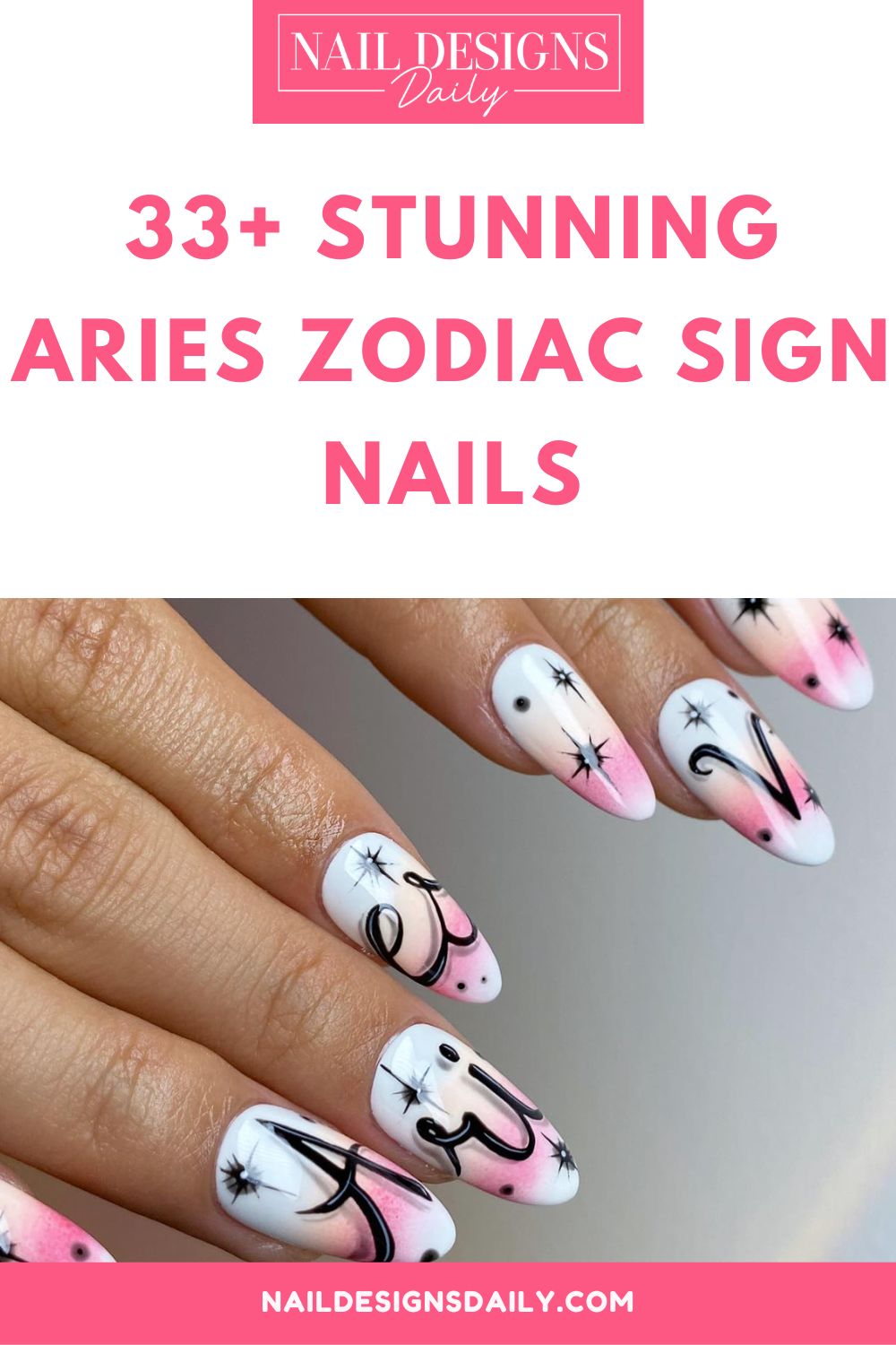 pinterest image about Aries Zodiac Sign Nails