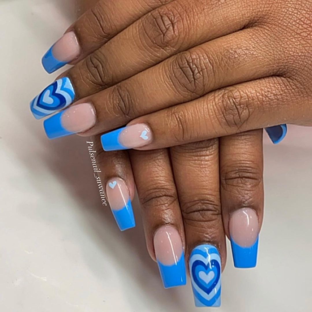 Blue Valentine's Day Nails