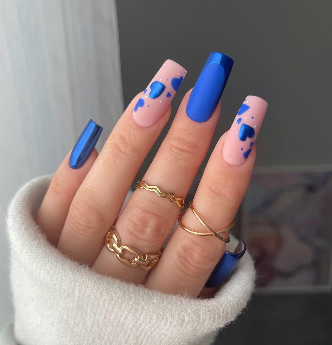 Blue Valentine's Day Nails