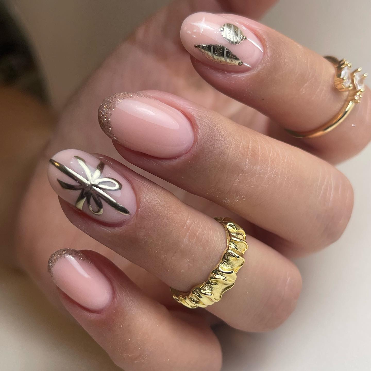 chrome christmas nails