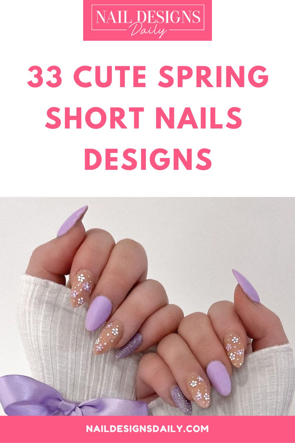 pinterest image for an article about  Cute Spring Short Nails