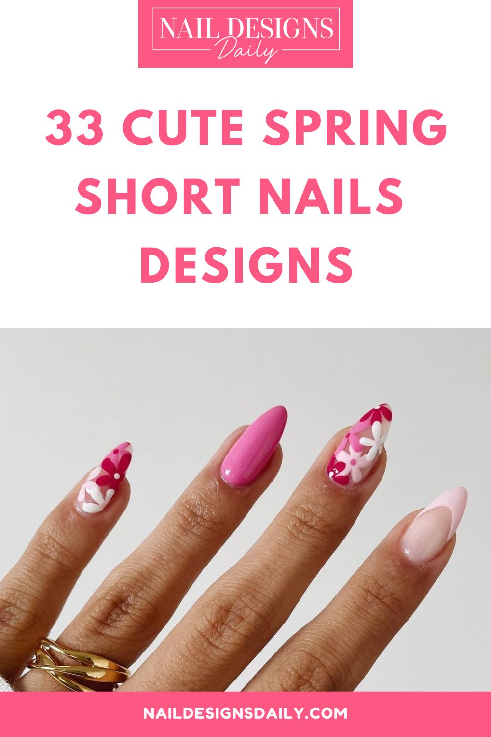 pinterest image for an article about  Cute Spring Short Nails