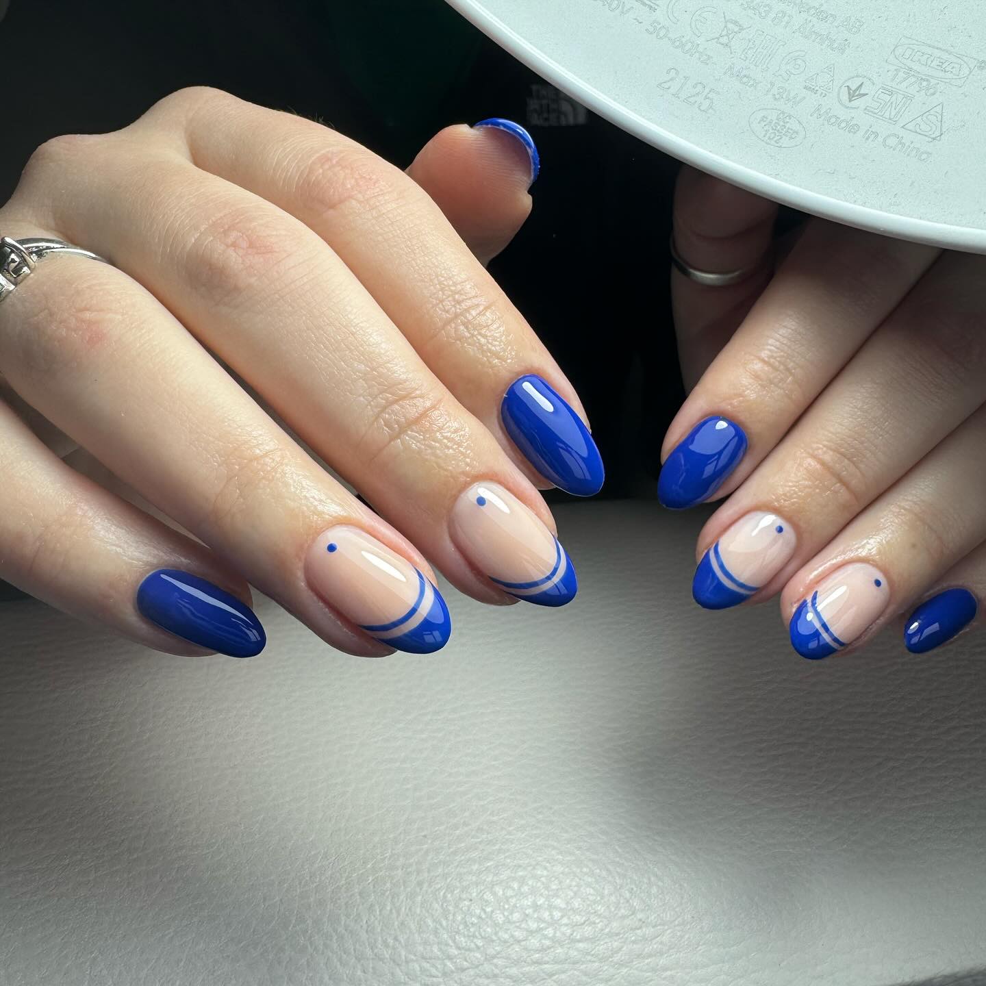 dark blue french tip nails