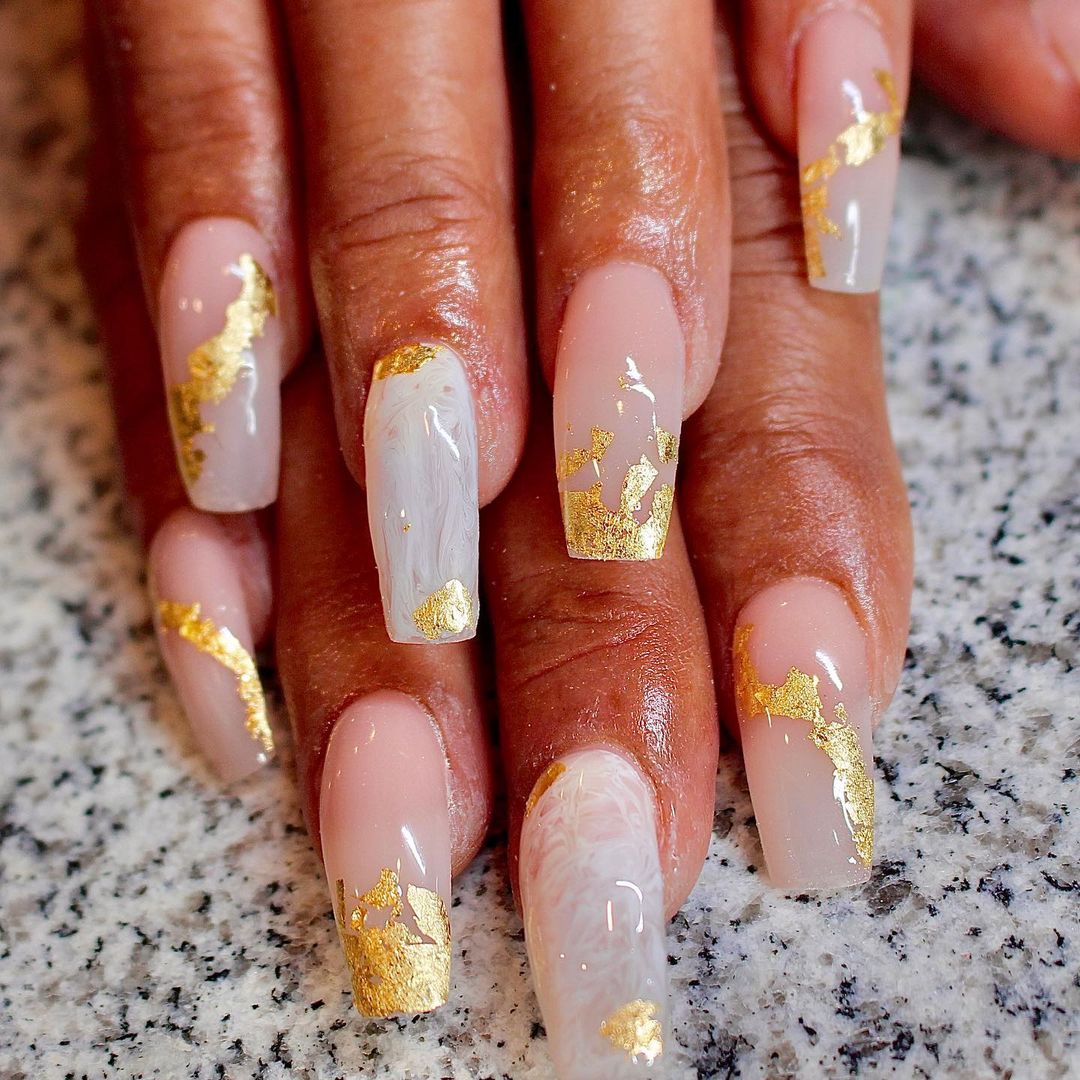 Gold Ombré Nails