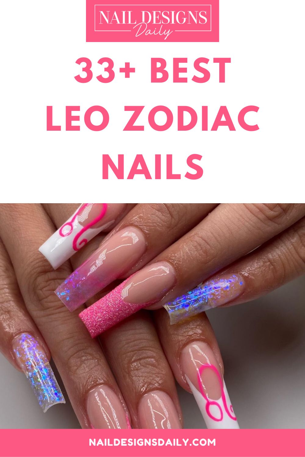 pinterest image about Leo Zodiac Nails