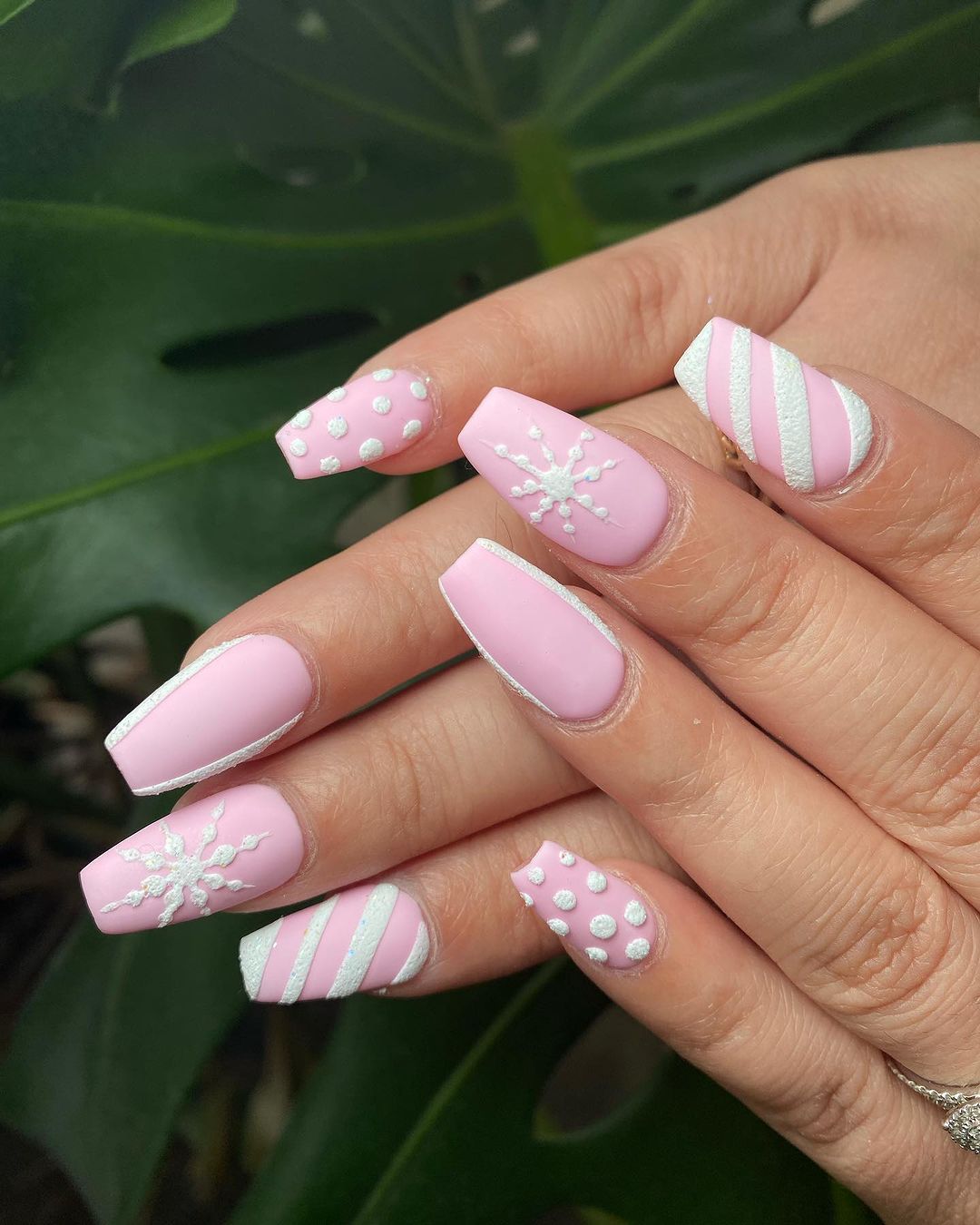 Light Pink Winter Nails