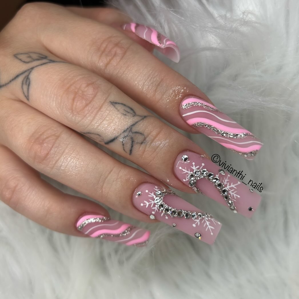 Light Pink Winter Nails