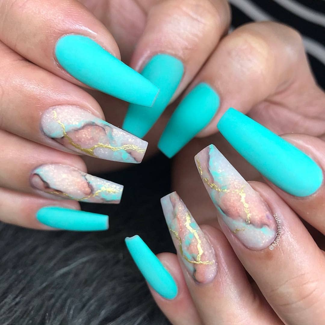Light Teal Nail Designs