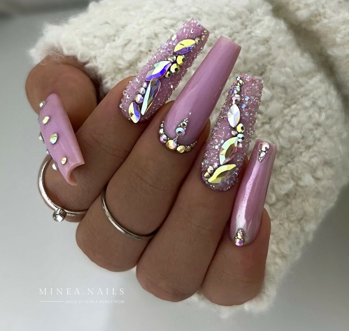 Mauve Nails Coffin Style