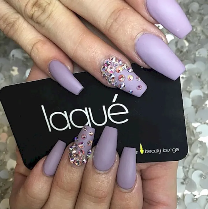 Mauve Nails Coffin Style