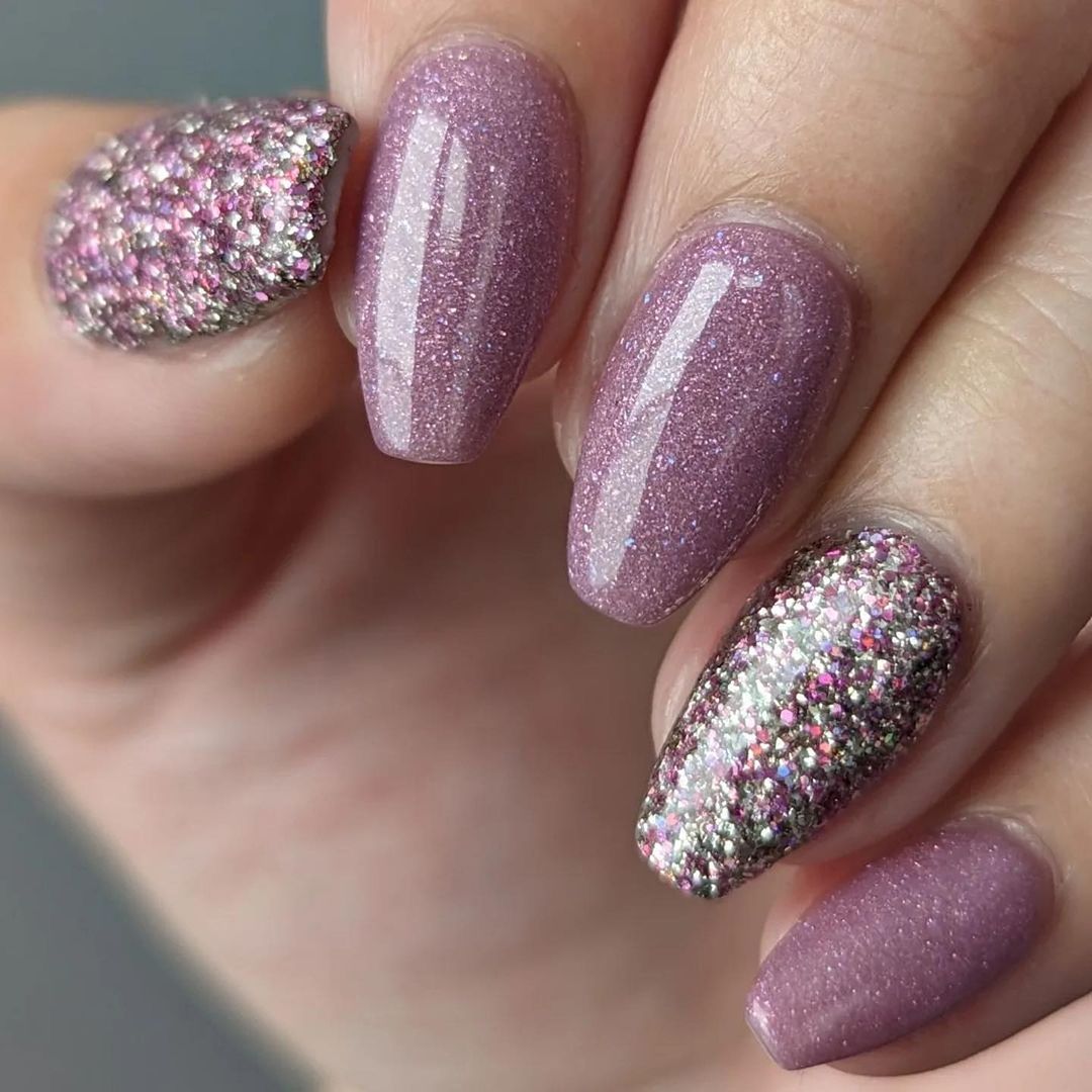 Mauve Nails Coffin Style