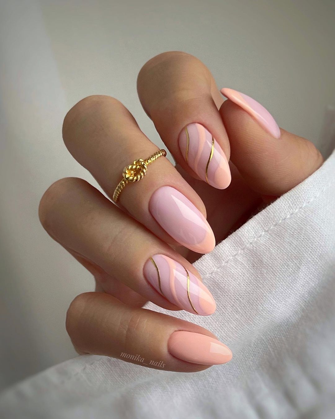 Peach French Tip Nails