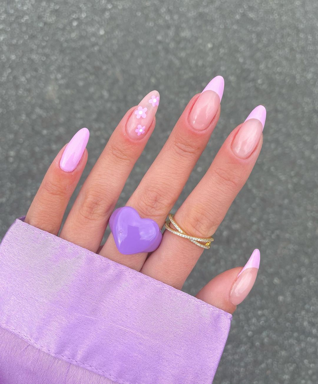 Pink French Tip Almond Nails