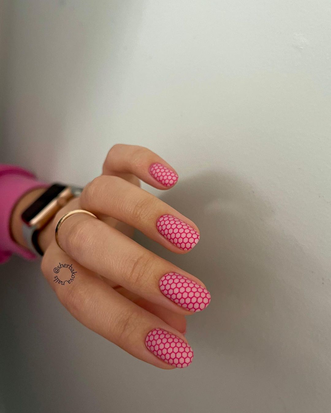 Pink Polka Dot Nails